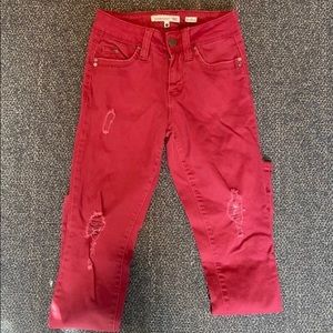 Maroon skinny jeans
